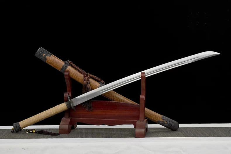 [天羽] 繍春刀 牛尾刀 苗刀 手鍛造打 鋼刀 冷兵器 古兵器 武具 刀装具