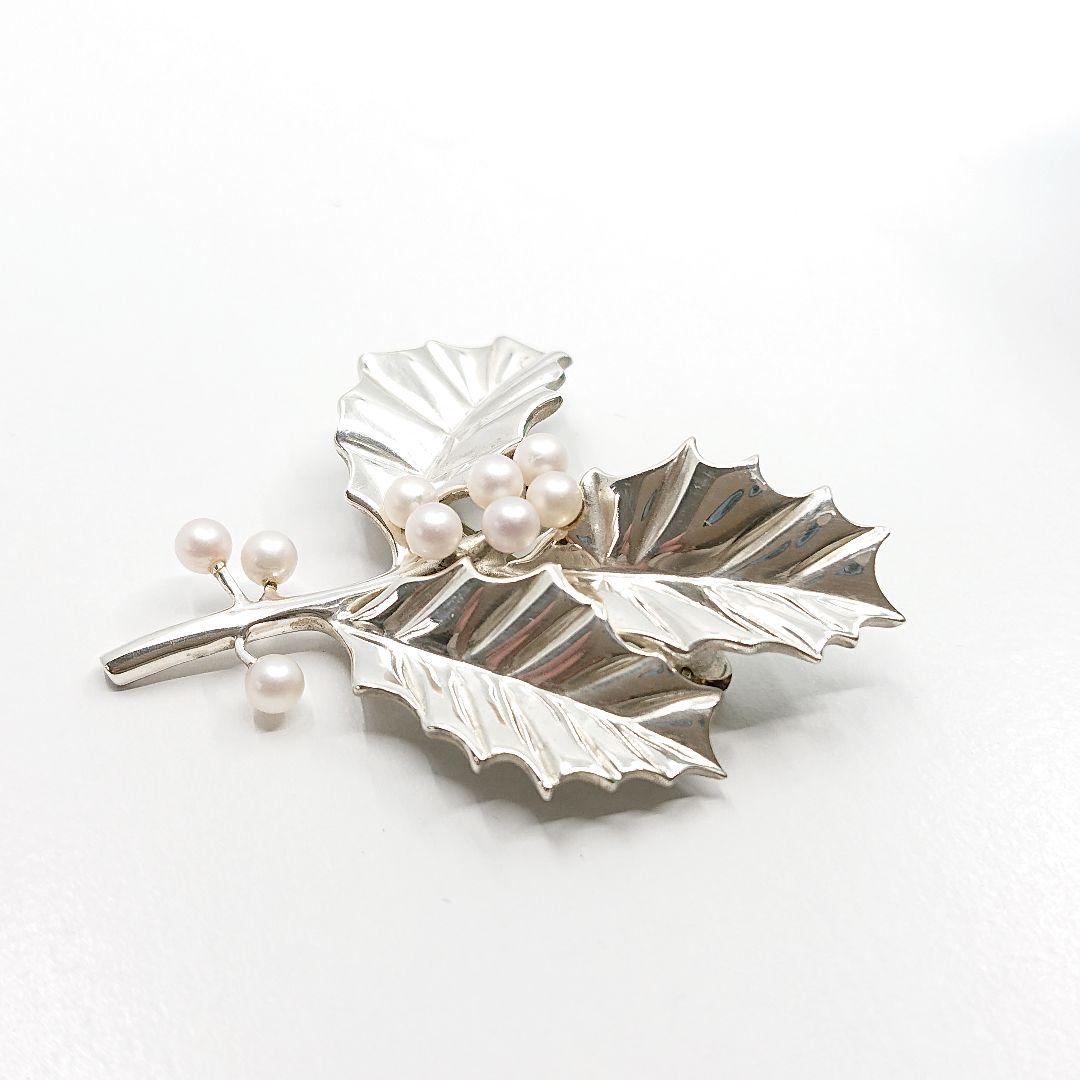 ほぼ未使用◎ ティファニー パール リーフ ブローチ No.13500