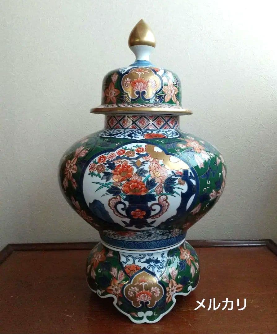 錦彩 壺 壷 藤井錦彩 ?? 飾り壷 在銘 大きい