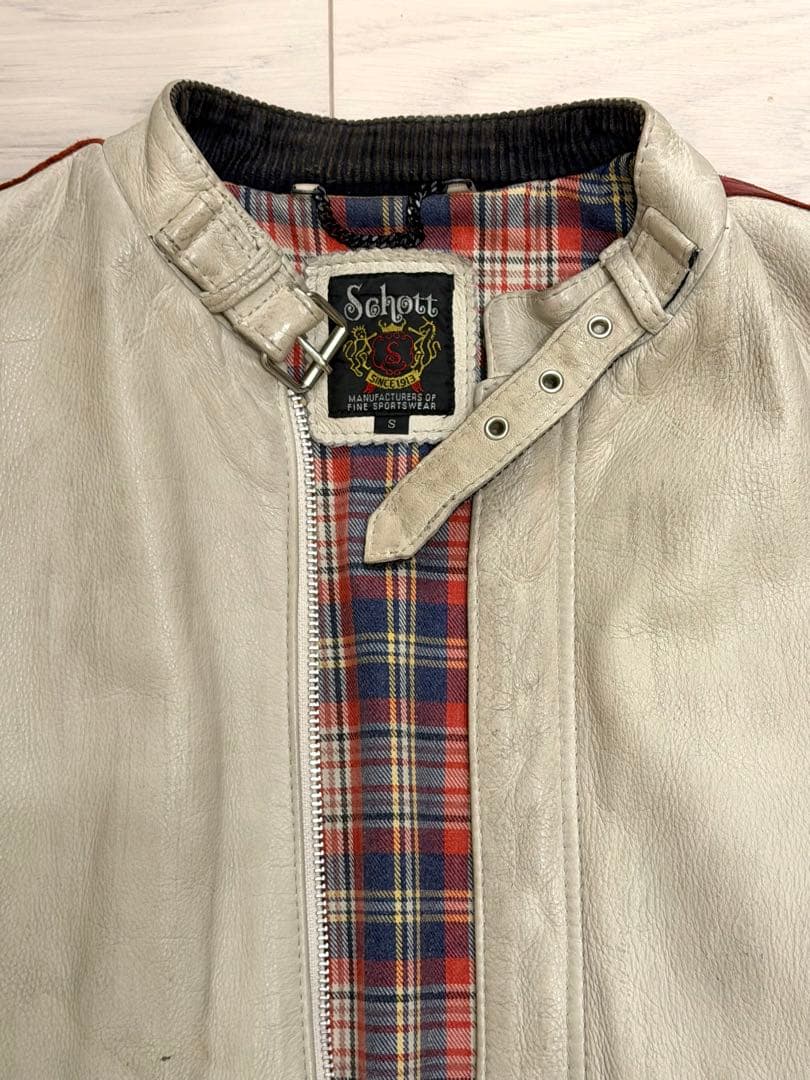 Schottクラッシックレーサー エージング加工 シングルライダース（サイズS）