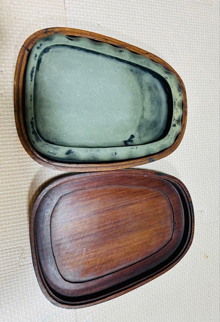 中国 古硯　清時代　緑端渓硯　書道具