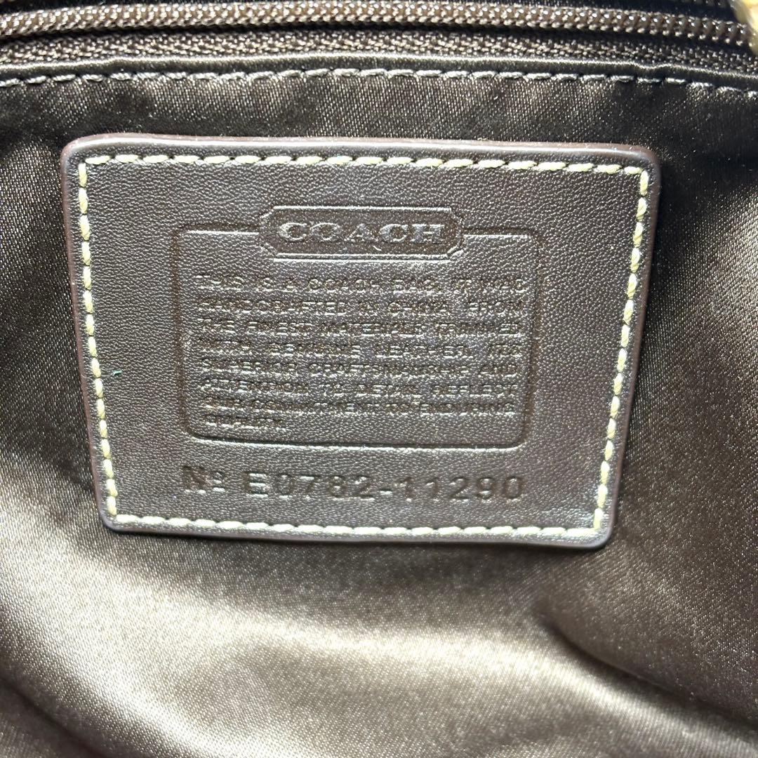 COACH コーチ ワンショルダー バッグ ブラウン シグネチャー 11290