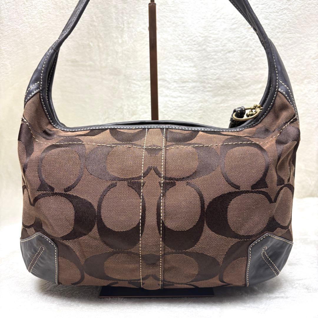 COACH コーチ ワンショルダー バッグ ブラウン シグネチャー 11290