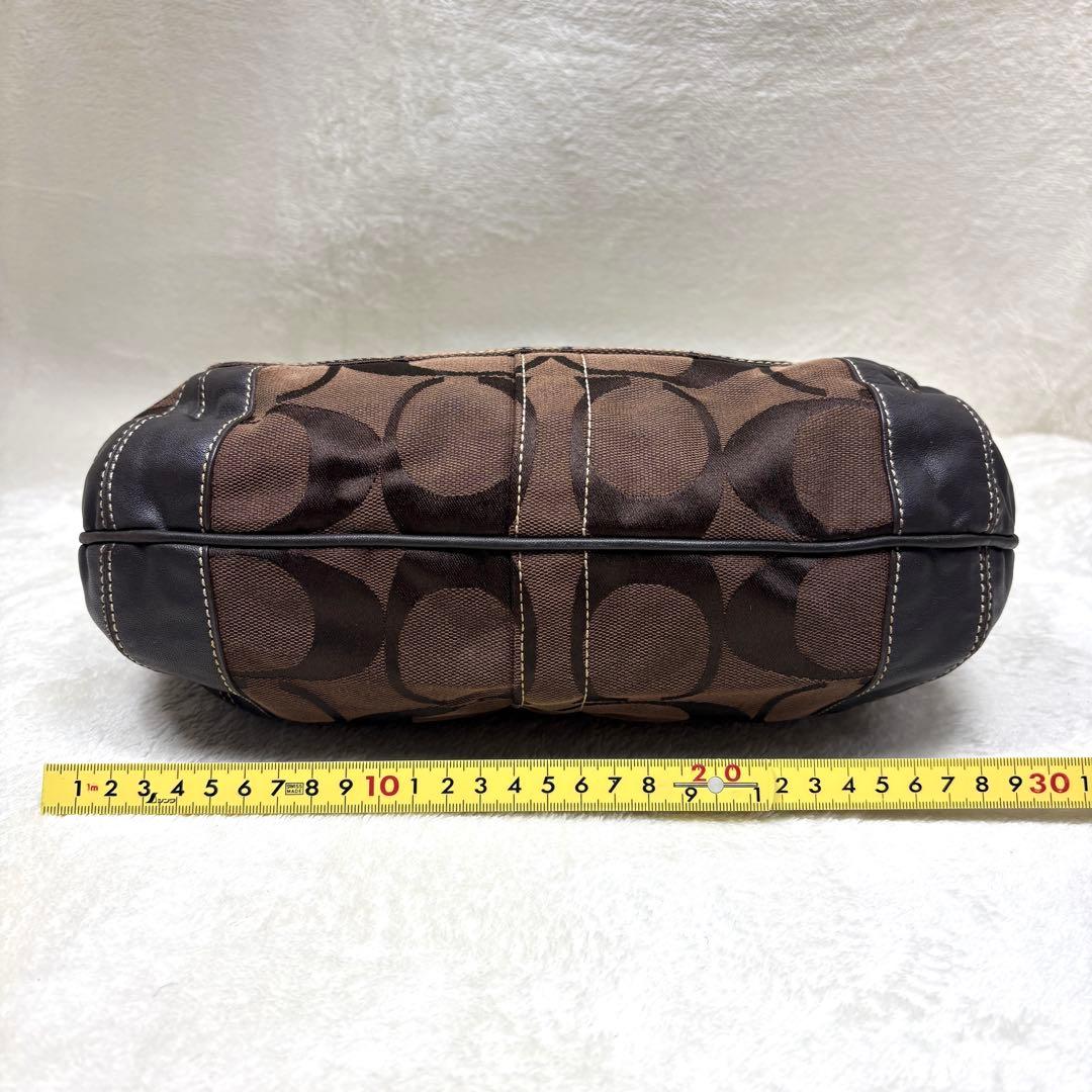 COACH コーチ ワンショルダー バッグ ブラウン シグネチャー 11290