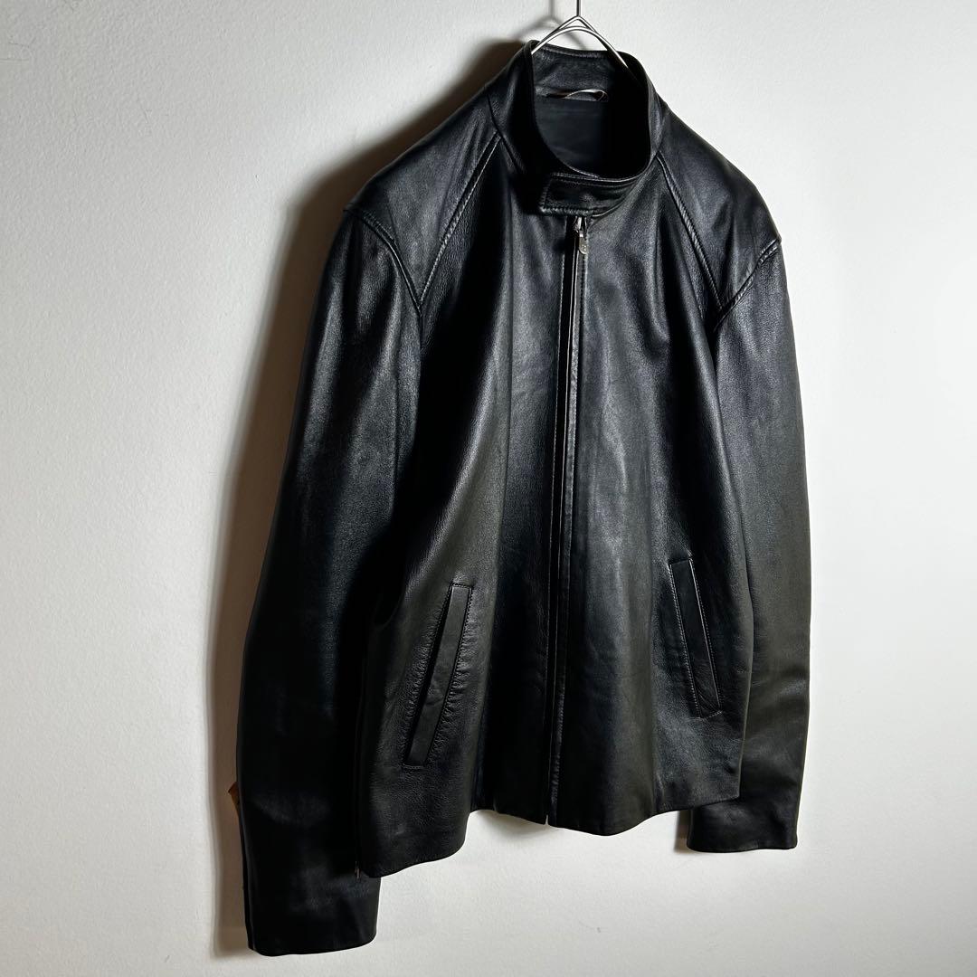 ポールスミス　ロンドン　ラムレザー　シングルライダース　ジャケット　ブラック