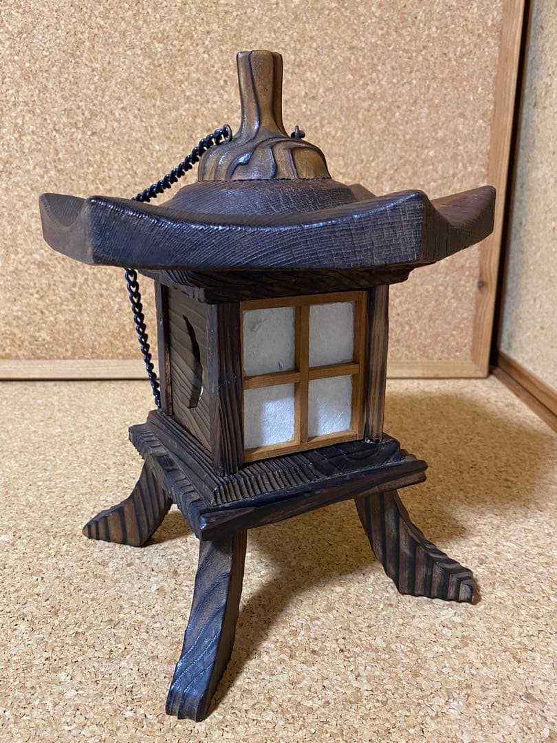 焼杉灯籠　茶道用品　アンティーク工芸品