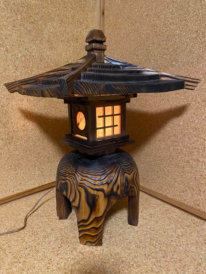 焼杉灯籠　茶道用品　アンティーク工芸品