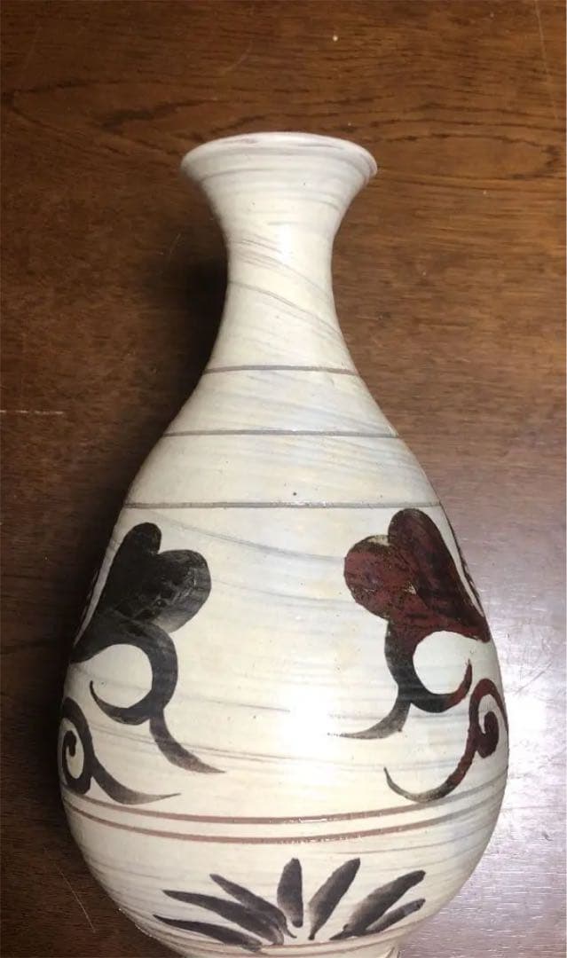 粉青沙器鉄絵唐草文瓶李朝写し