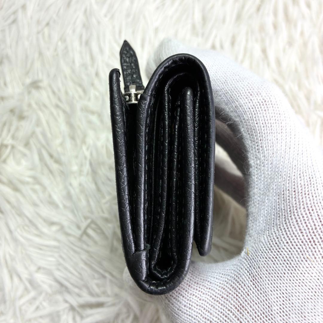 【極美品✨】GUCCI GGマーモント コンパクトウォレット 三つ折り財布 黒