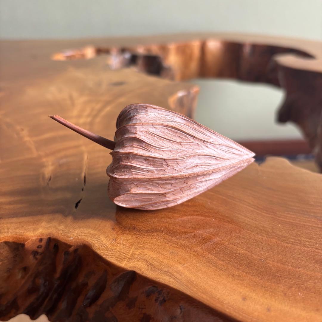 一位一刀彫 小坂礼之 ほおずき 香合 木製 茶道具 共箱 飛騨高山 細密彫