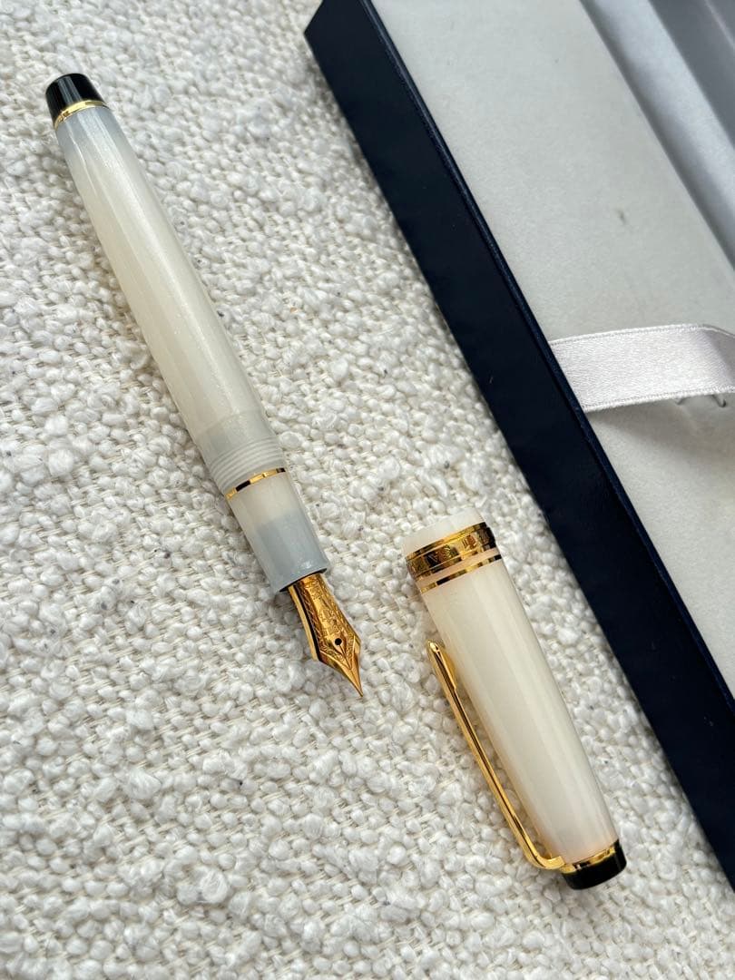 【新品・未使用】セーラー万年筆 名月 中細 SAILORホワイト 名入り