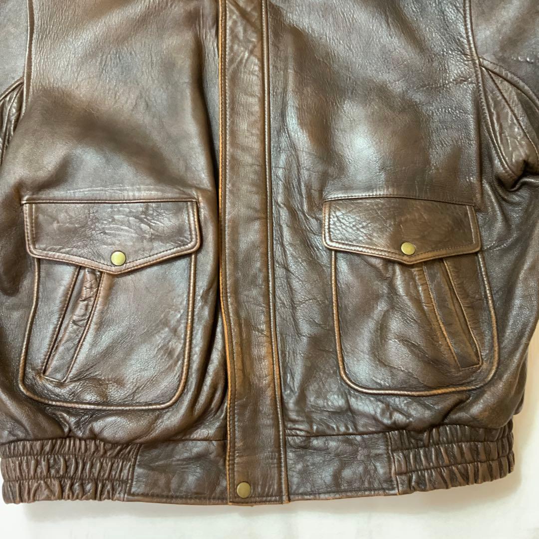 A/W BONMERLEN ボンマーレン レザージャケット 4L ブラウン