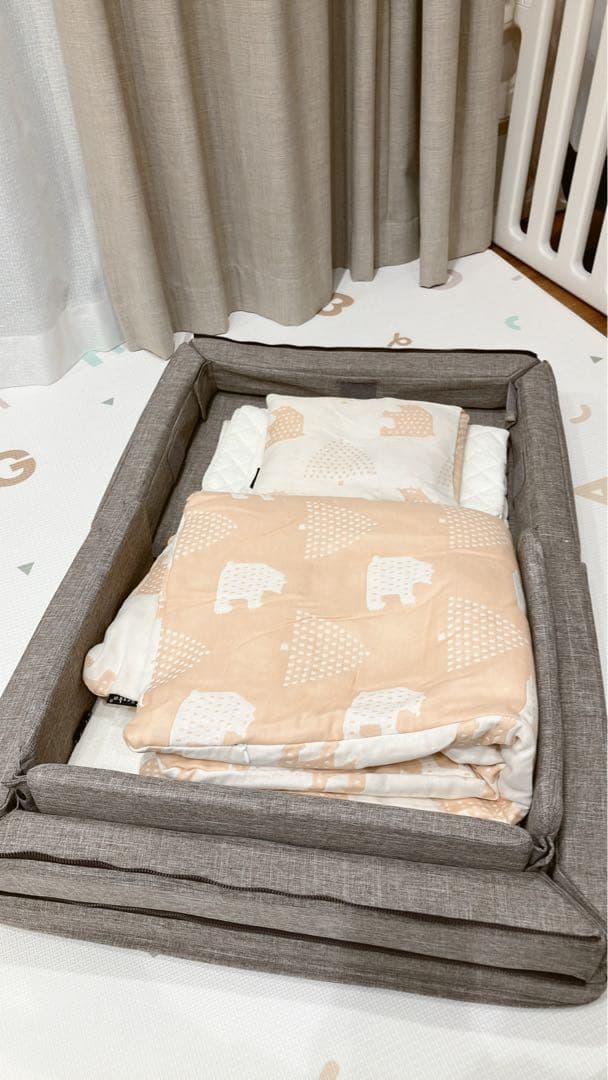 折りたたみベッド グレー 布団セット付き