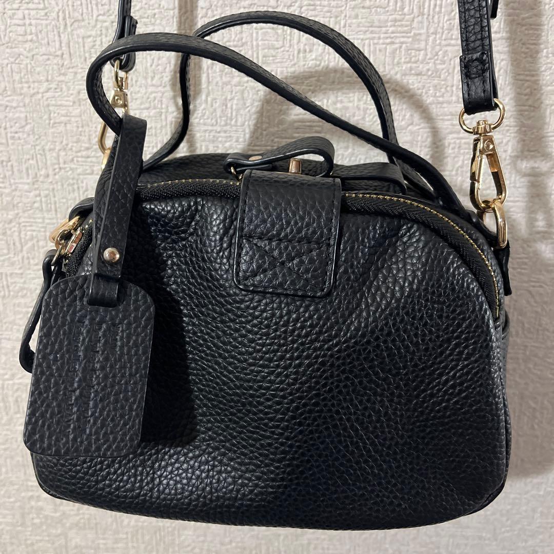 美品ヘイニ　ベビーロシェ ブラックレザーショルダーバッグ