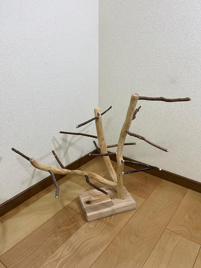 【小鳥さん用】天然木セイヨウズ♬森のバードスタンド