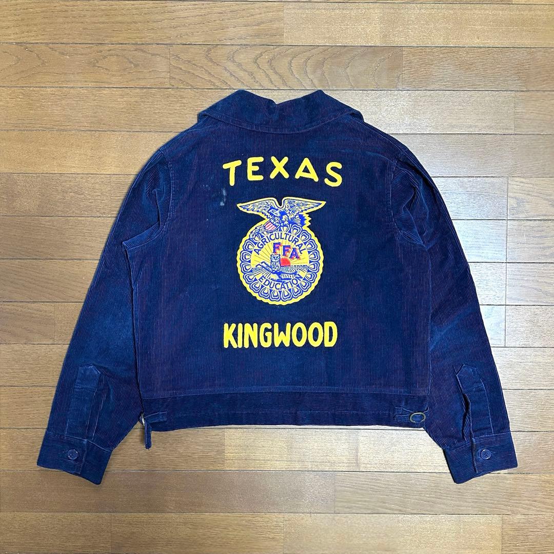 FFAジャケット 80s~90s コーデュロイ ワークジャケット 刺繍 ネイビー