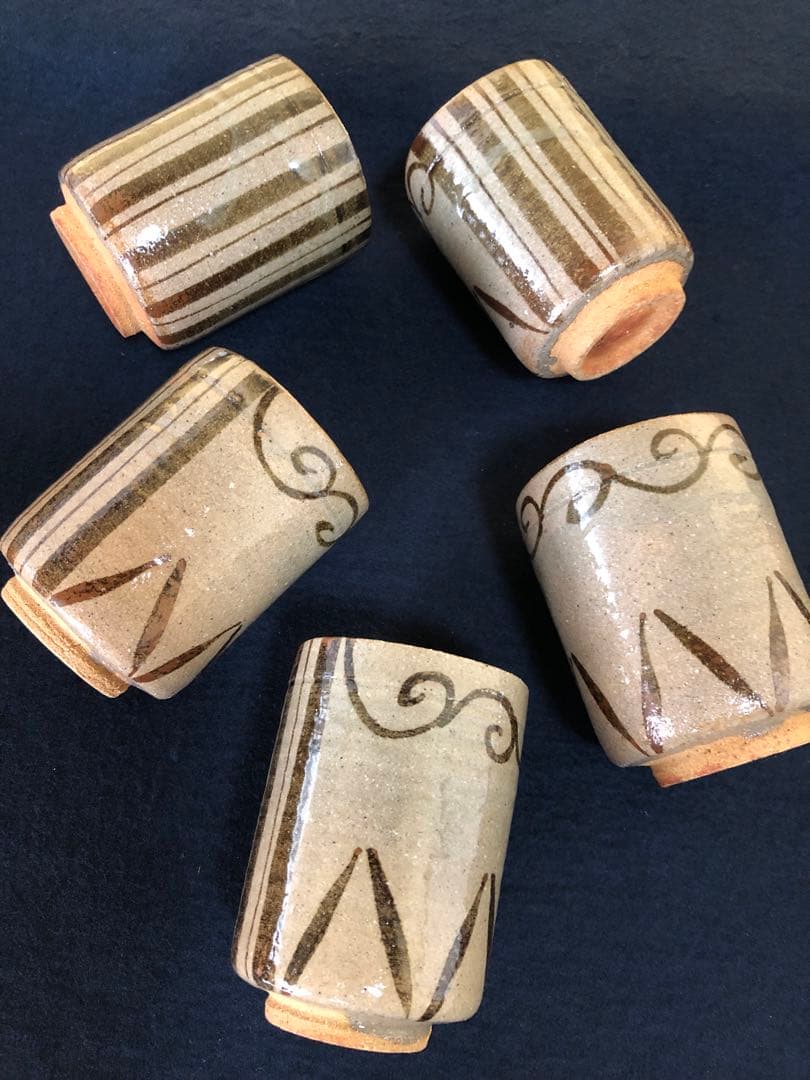 《R》絵唐津 湯呑5客 三玄窯 共箱　250922あ3