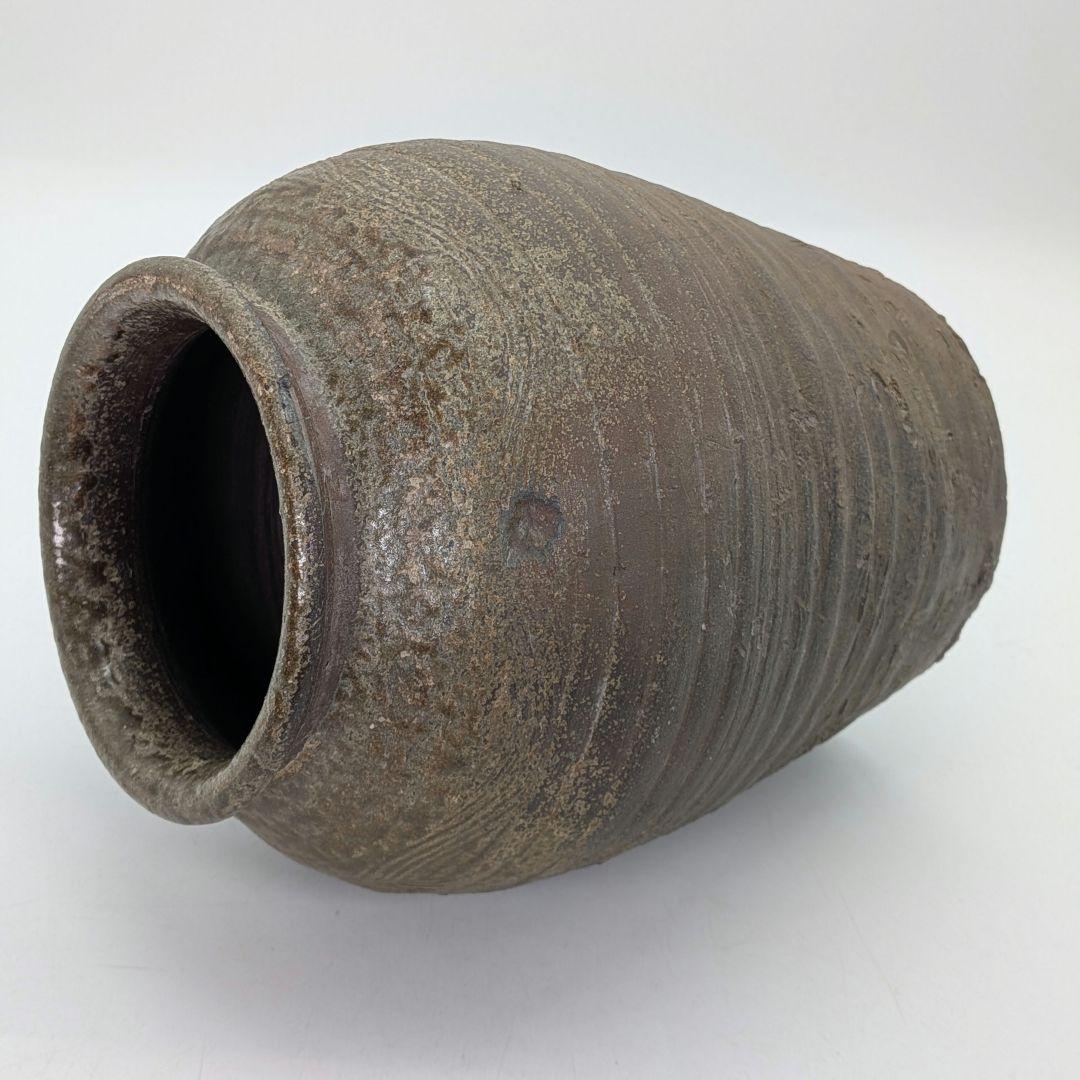 【直しあり】 備前焼 波状文壷 壺 無銘 骨董品 古美術品 ツボ 置物 時代物