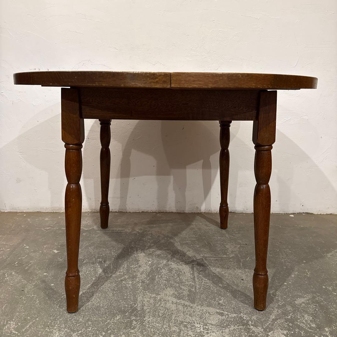 ヴィンテージ エクステンションテーブル　ダイニングテーブル　ラウンド　伸縮