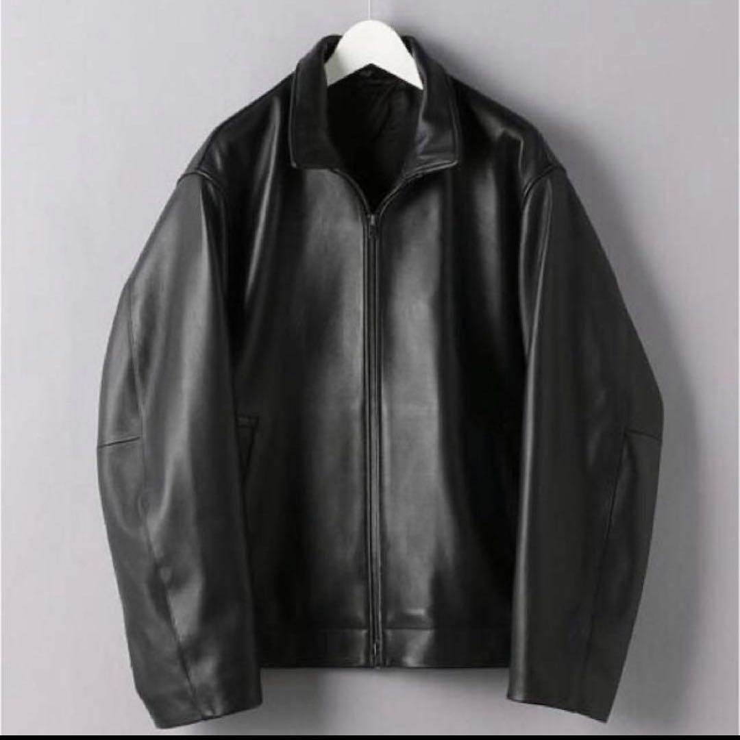 【UNITED ARROWS】 ラムレザー スタンドカラーダブルジップブルゾン