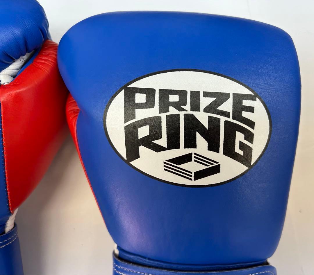 プライズリング　ボクシンググローブ　本革製　12oz 青/赤