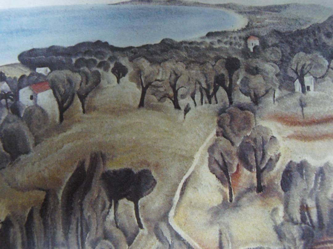 藤田嗣治、【Vue de Cagnes】、希少な額装用画集より、厳選、新品額装