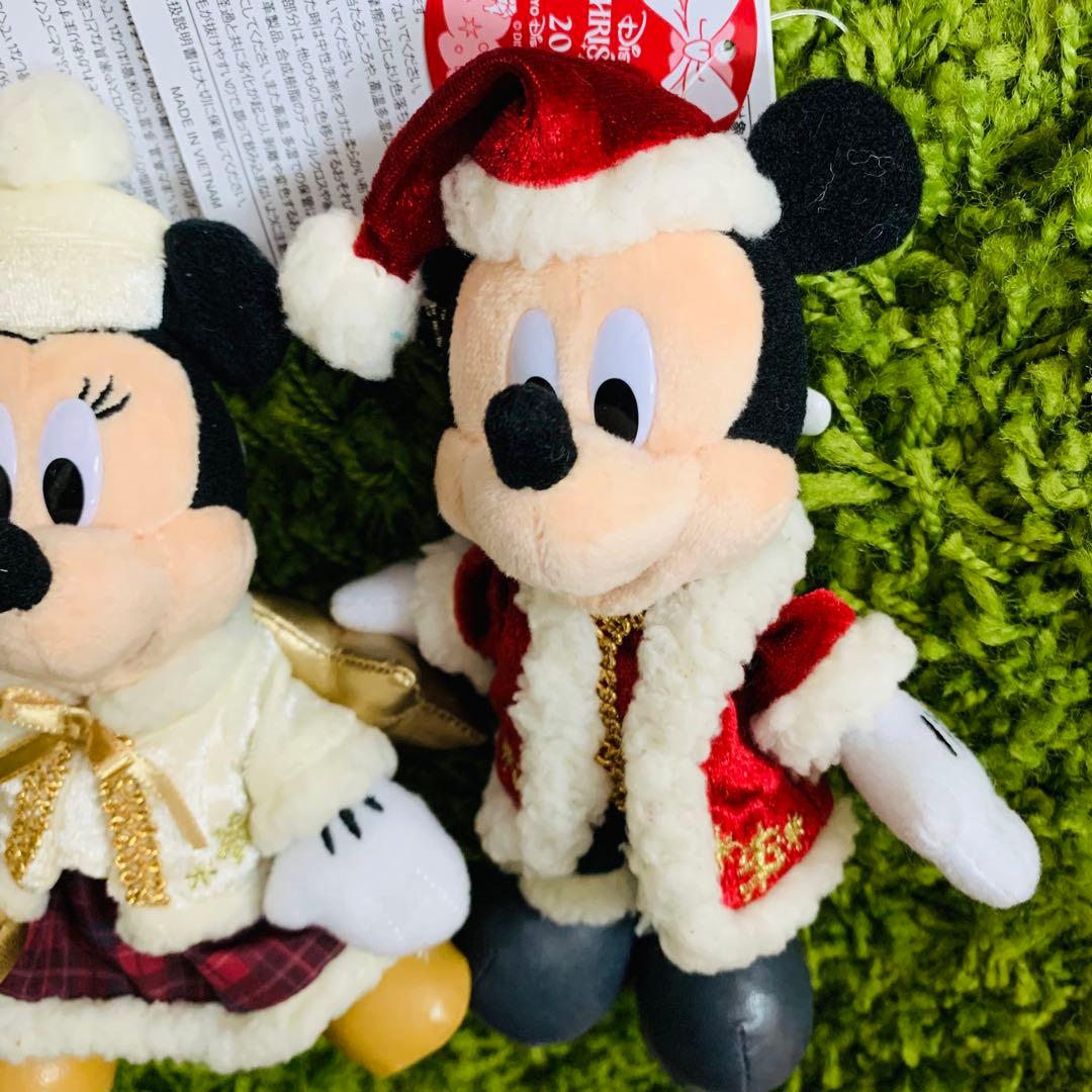 ディズニーリゾート　クリスマス　ミッキー　ミニー　ぬいぐるみバッジ