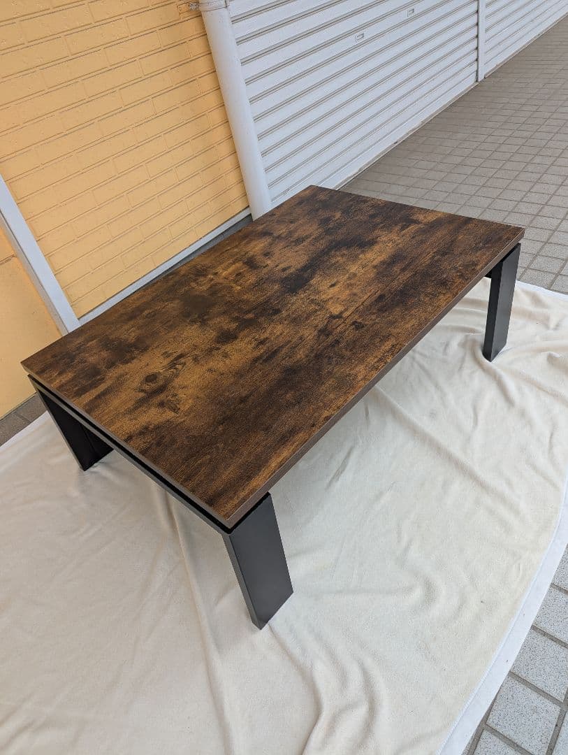 ヴィンテージ風　木目調のこたつにもなるローテーブル