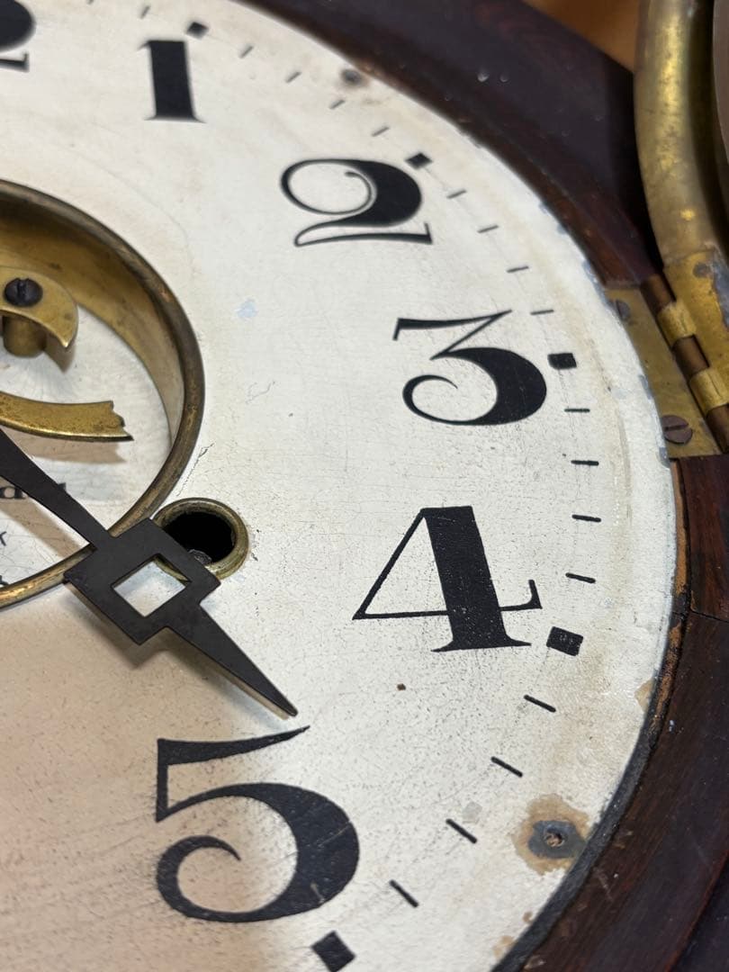 大正 昭和 レトロ 赤菱式 改良 掛け時計 ボンボン時計