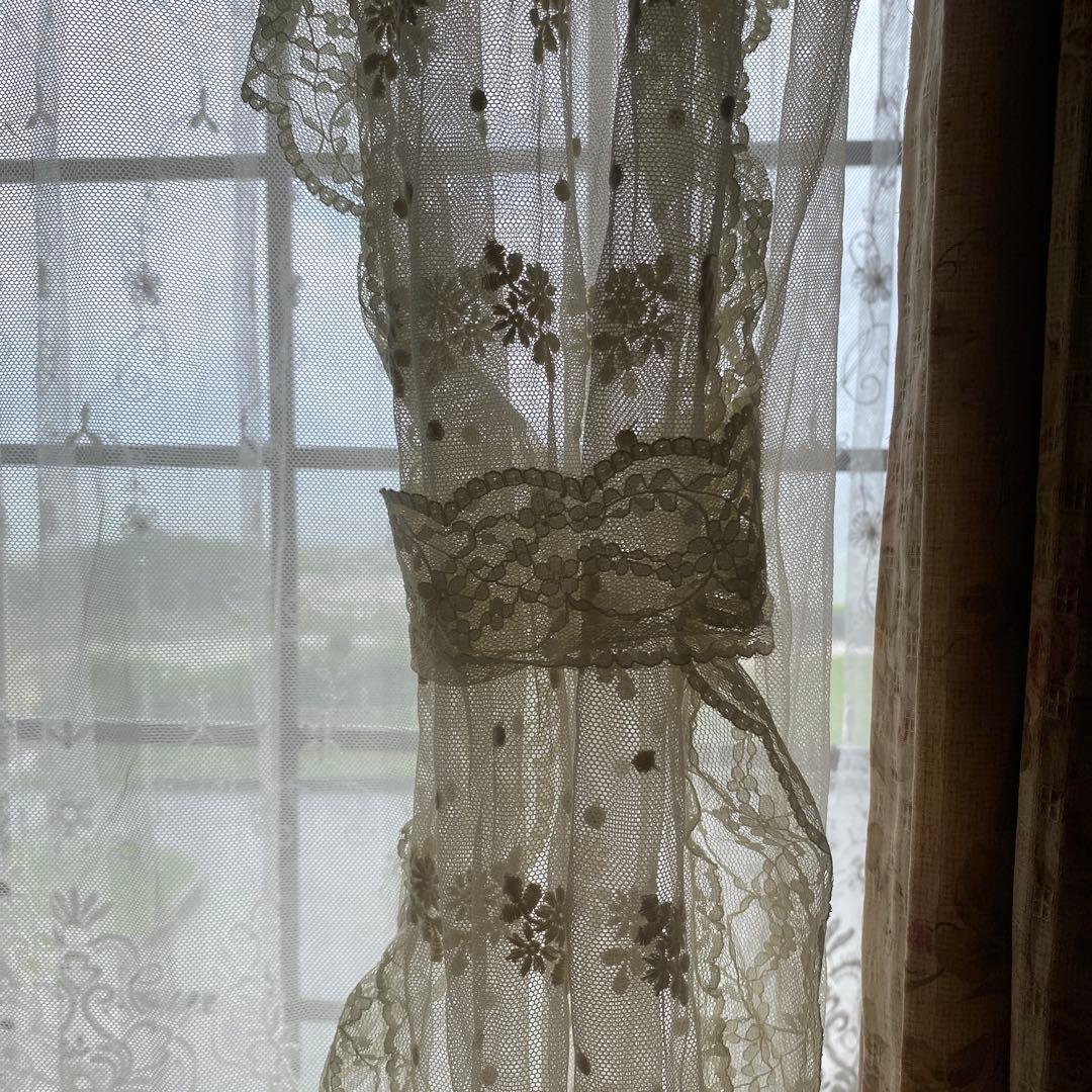 さえら風 雰囲気良い素敵な 2Way レースカーテン　のれん風