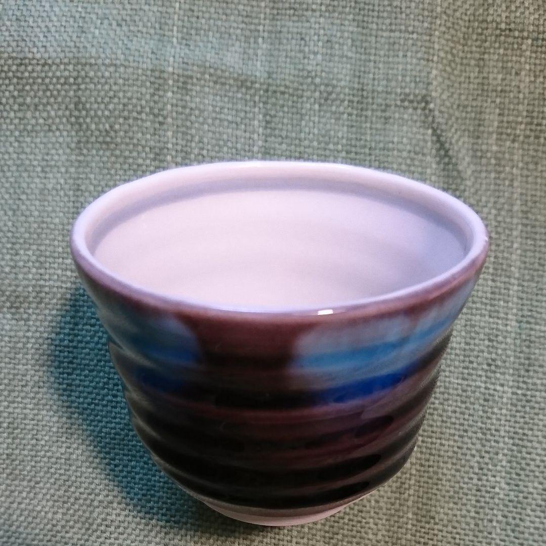 322) ぐい呑(2) 九谷焼 人間国宝徳田正彦作