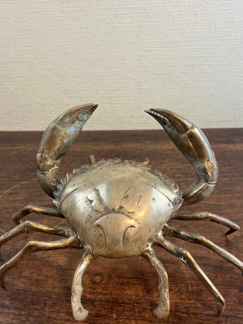 金属製カニの置物 シルバー
