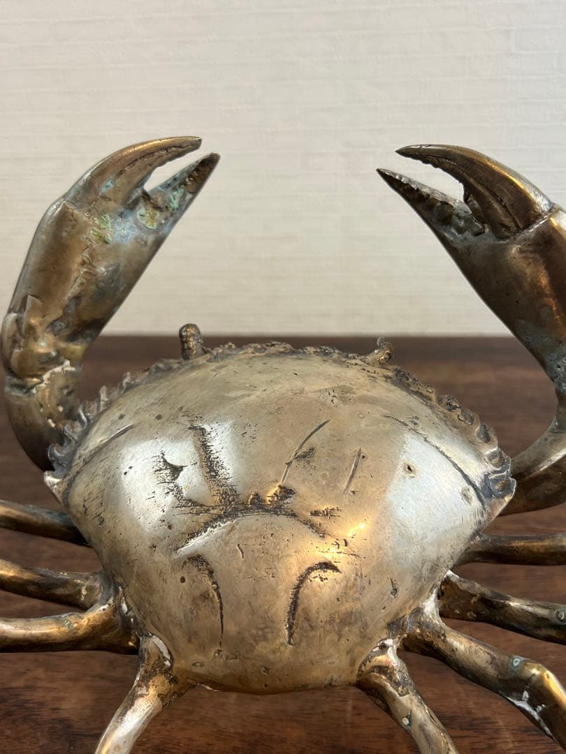 金属製カニの置物 シルバー