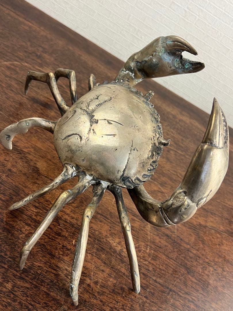 金属製カニの置物 シルバー