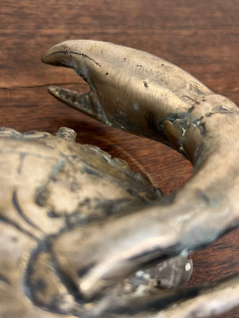 金属製カニの置物 シルバー