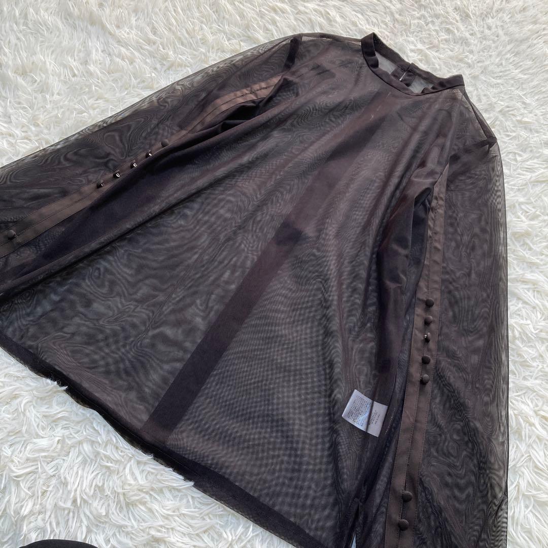 極美品✨kana ジャガード チュール セットドレス ブラウン ドレス S