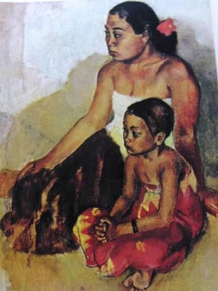 F.HOLLEMAN（F.ホーレマン）、母子、希少な額装用大判画集画