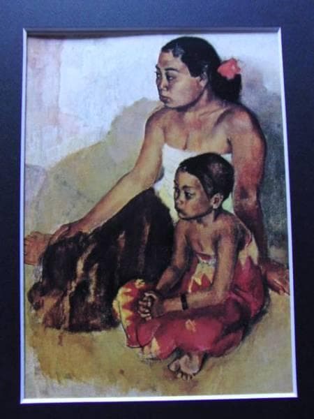 F.HOLLEMAN（F.ホーレマン）、母子、希少な額装用大判画集画