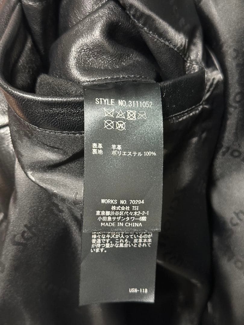 【美品】　Schott/ショット　シングルライダースレザージャケット ブラック