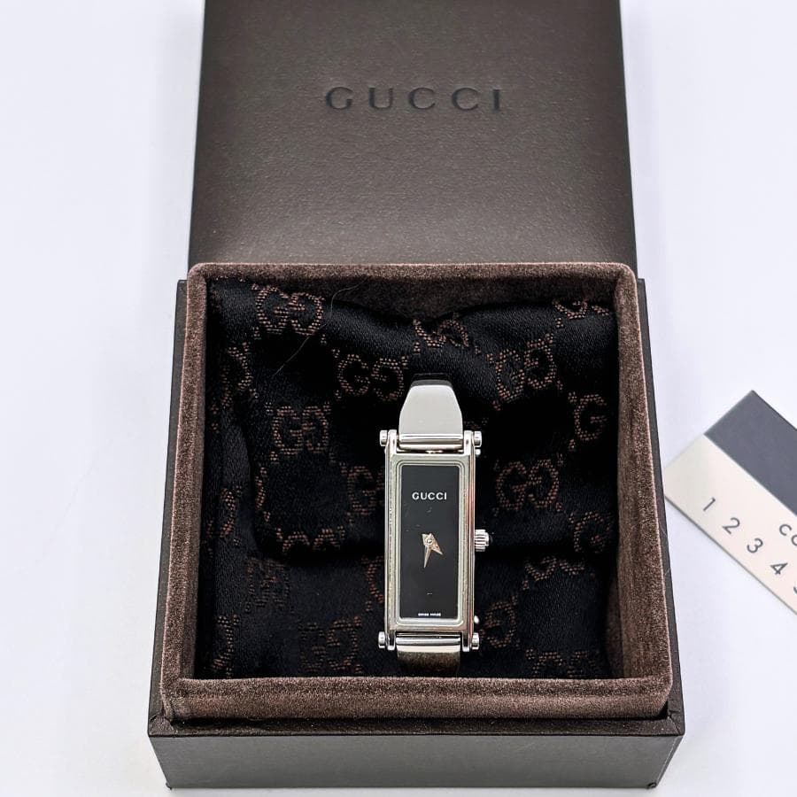 GUCCI グッチ 1500L バングルウォッチ ブラックシルバー クォーツ