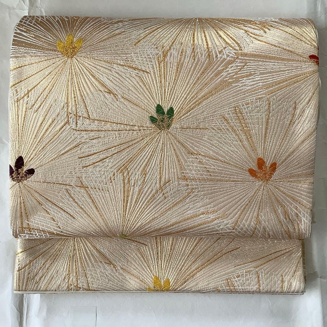 河合美術織物★松尽くし 松文様 六通 袋帯★振袖 成人式 初釜 卒業式★ゴールド