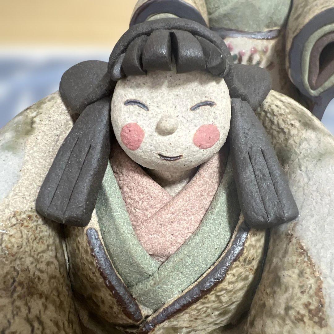 益子焼　お雛様飾り　ヴィンテージ