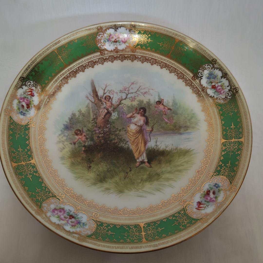 アンティーク ウィーン 手描き 飾り皿