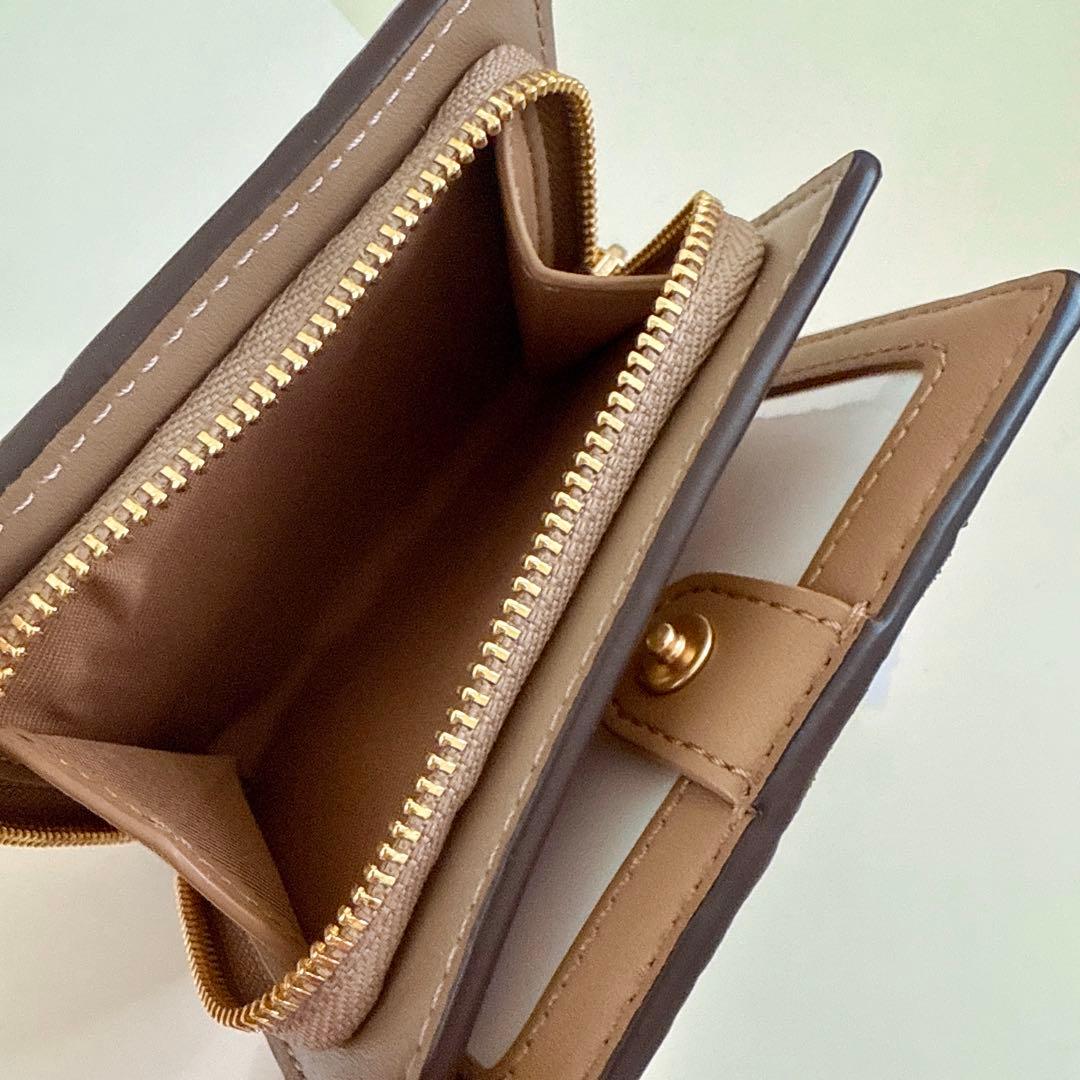 COACH コーチ　折り財布　パッチワーク　パイソンスネーク　ブラウン　スエード