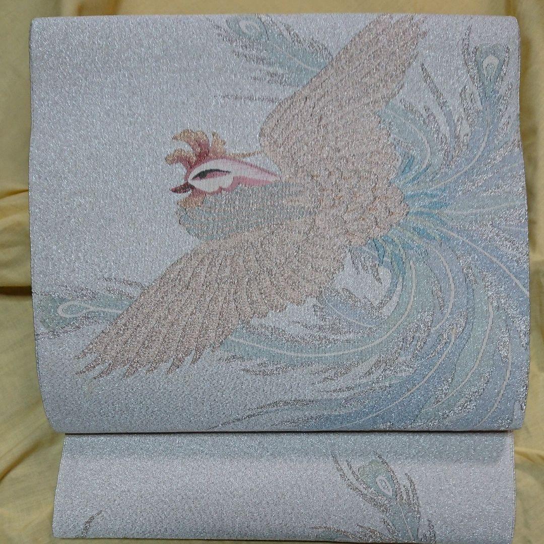 京西陣五天謹織 爪掻織 本つづれ帯 銘 慶寿鳳凰☆証紙付き未使用品☆