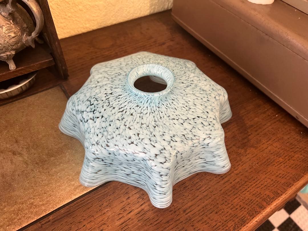 乳白 水色 吹雪 電傘 電笠 シェードランプ 氷コップ アンティーク