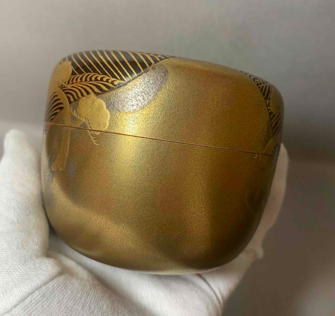 茶道具　海島鶴蒔絵大棗　裏千家　淡々斎　お書付