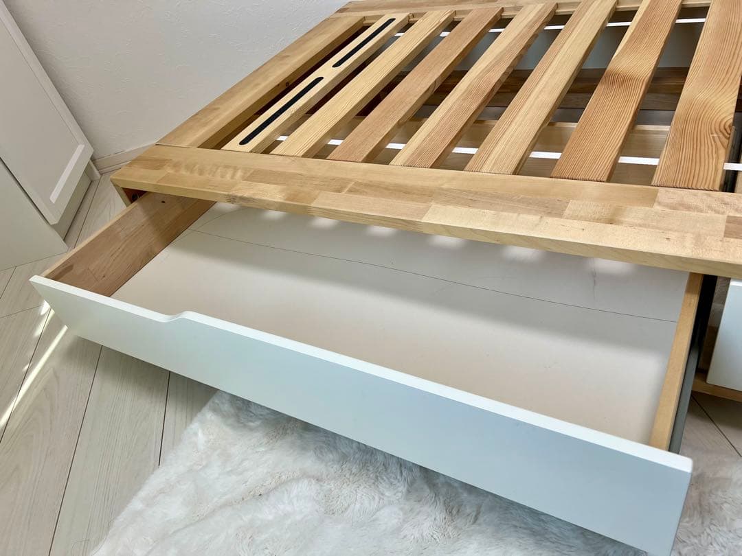 ★送料込★完成品IKEA MANDAL シングルベッド　収納付きマンダール