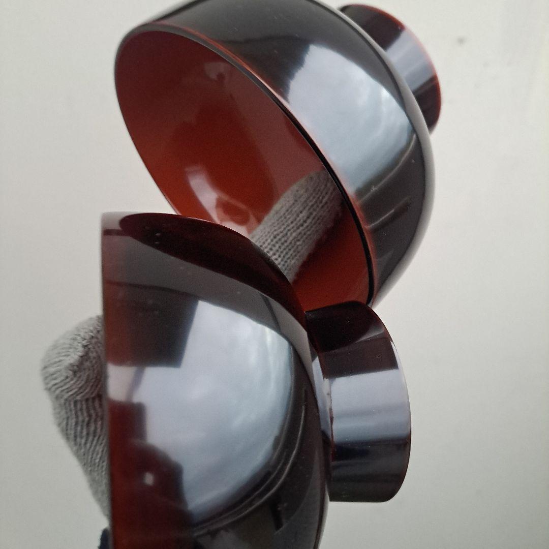 【輪島塗　合鹿椀/大椀×2客】布着本堅地 溜塗　未使用/長期保管品