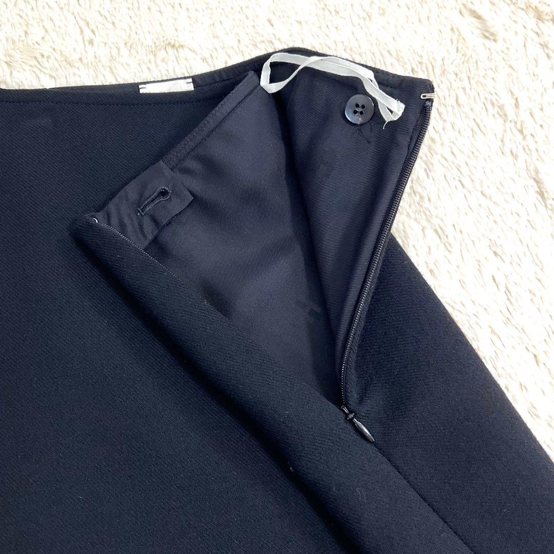 『美品』HERMES エルメス　ウールスカート　Hモチーフ ブラック　34